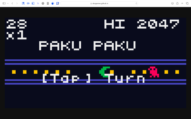 'Paku Paku' giocato nel browser del mio computer