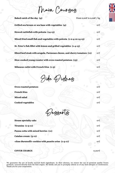 Listino à la carte per Ristorante Da Forner (Burano)